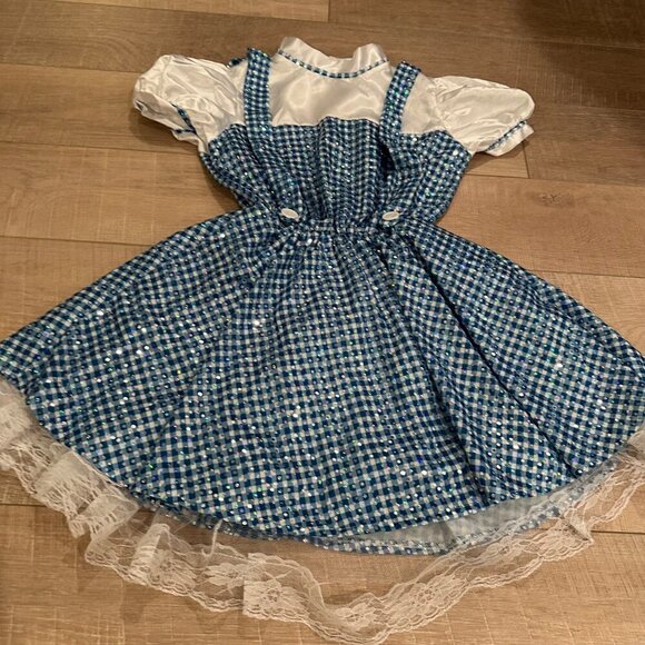 CUSTOM MADE YOUTH GIRL WIZARD OF OZ DOROTHY DANCE COSTUME COMPETITION SIZE 8 - Picture 2 of 9
